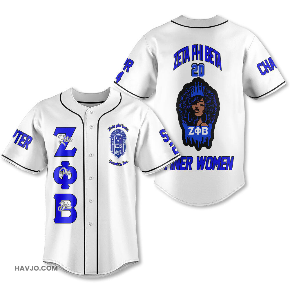 Personalized Zeta Phi Beta White Color Africa Beauty 1920 Zeta Queen Style Baseball Jersey