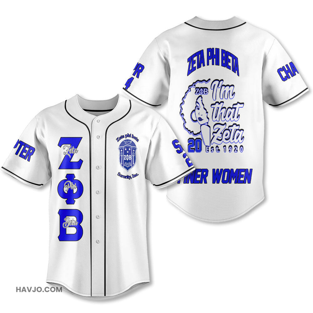 Personalized Zeta Phi Beta White Color I Am That Zeta Style Baseball Jersey