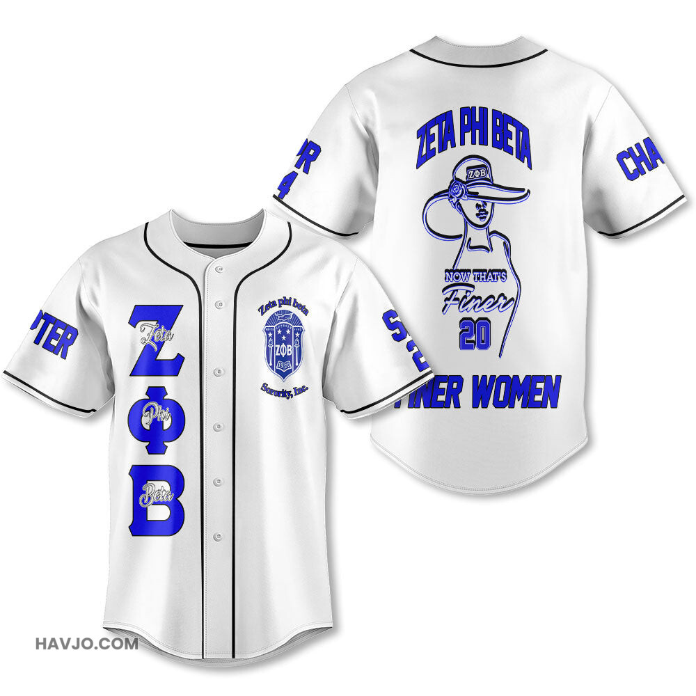 Personalized Zeta Phi Beta White Color Now Thats Finer Women Style Baseball Jersey