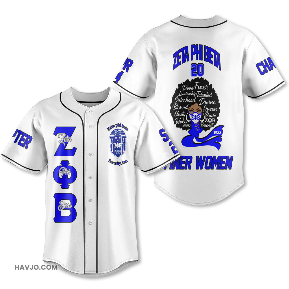 Personalized Zeta Phi Beta White Color The Blessed Divine Zeta Queen Style Baseball Jersey