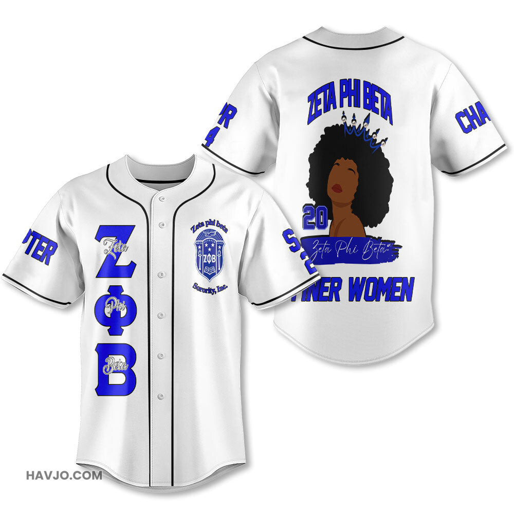 Personalized Zeta Phi Beta White Color The Zeta Queen Style Baseball Jersey