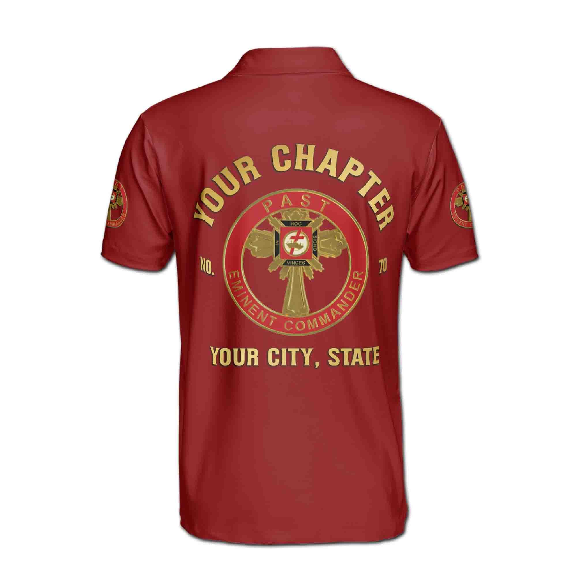 Personalizedize Name Chapter Masonic Knights Templar Past Commander Freemasonry Men's Polo Shirt - Image 4
