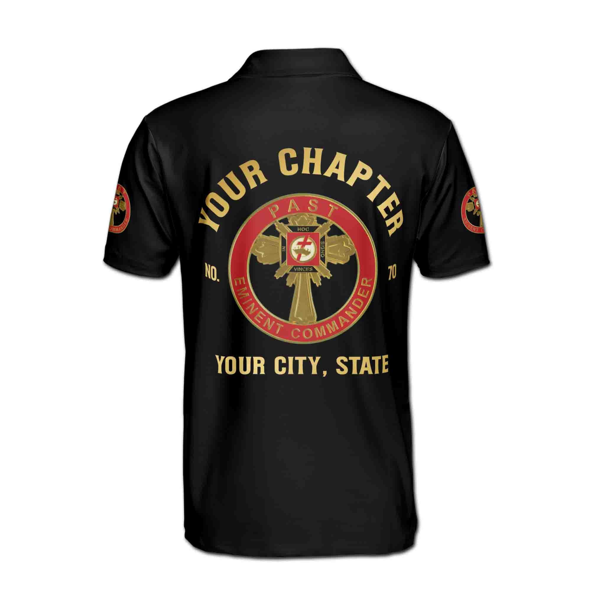Personalizedize Name Chapter Masonic Knights Templar Past Commander Freemasonry Men's Polo Shirt - Image 6