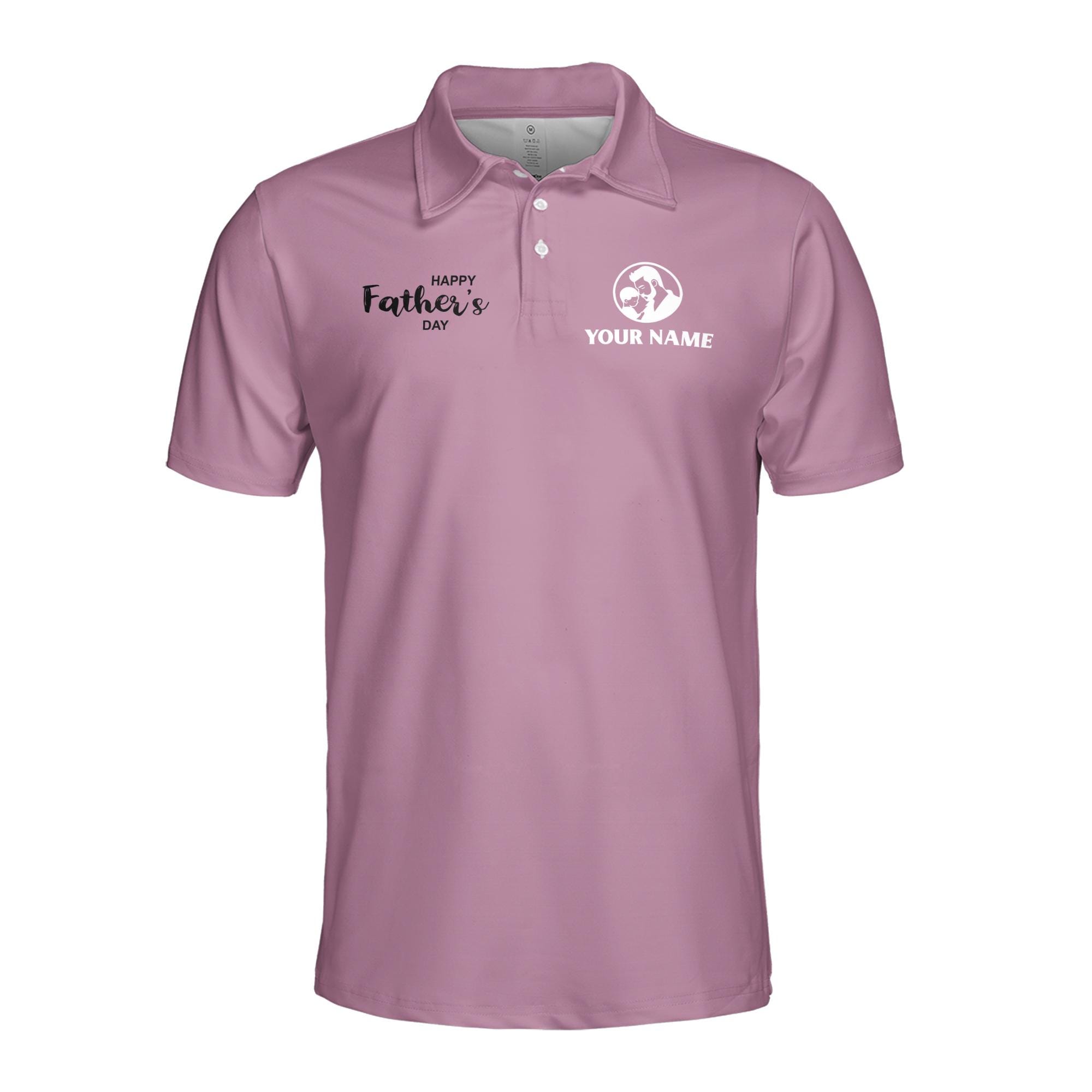 Alternative view of Personalizedize Name Dad Child Shoes Violet 3D Men's Polo Shirt