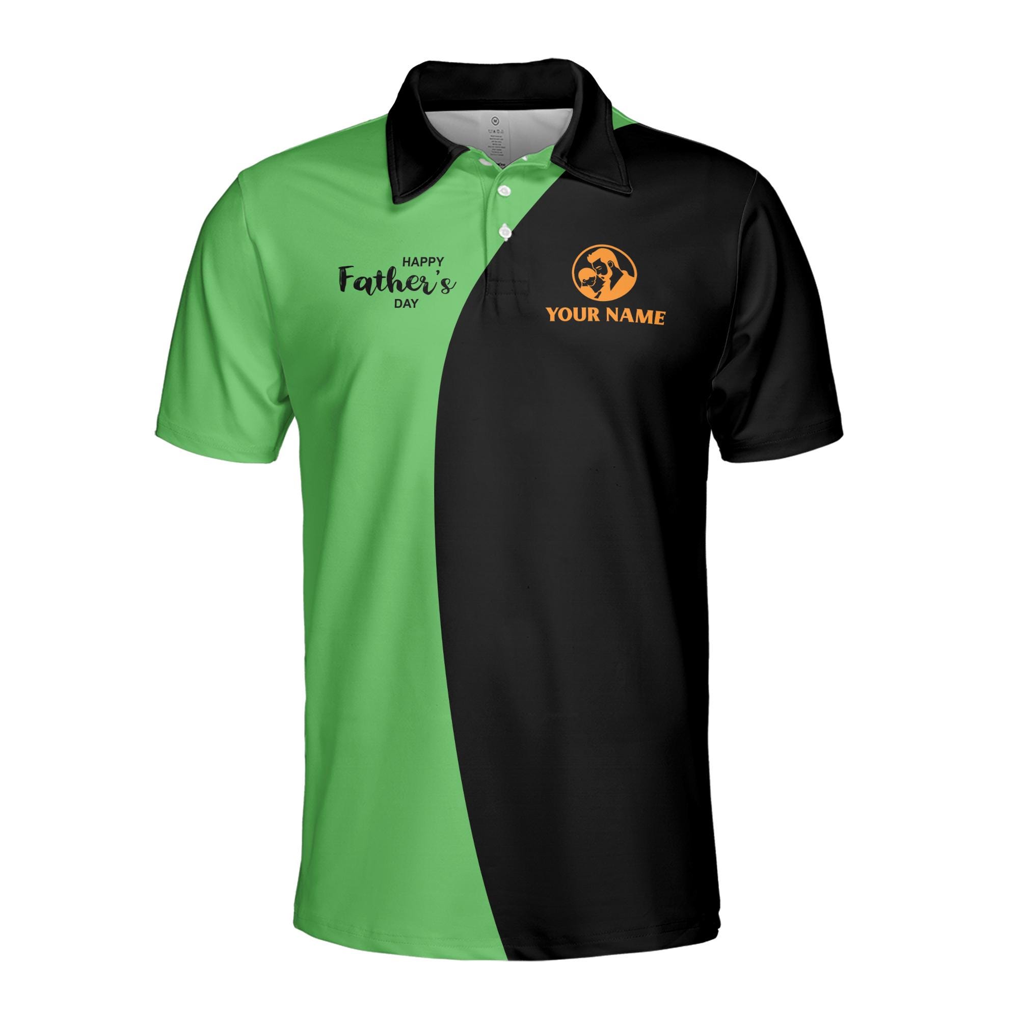 Alternative view of Personalizedize Name Dad First Hero First Love Black Green 3D Men's Polo Shirt