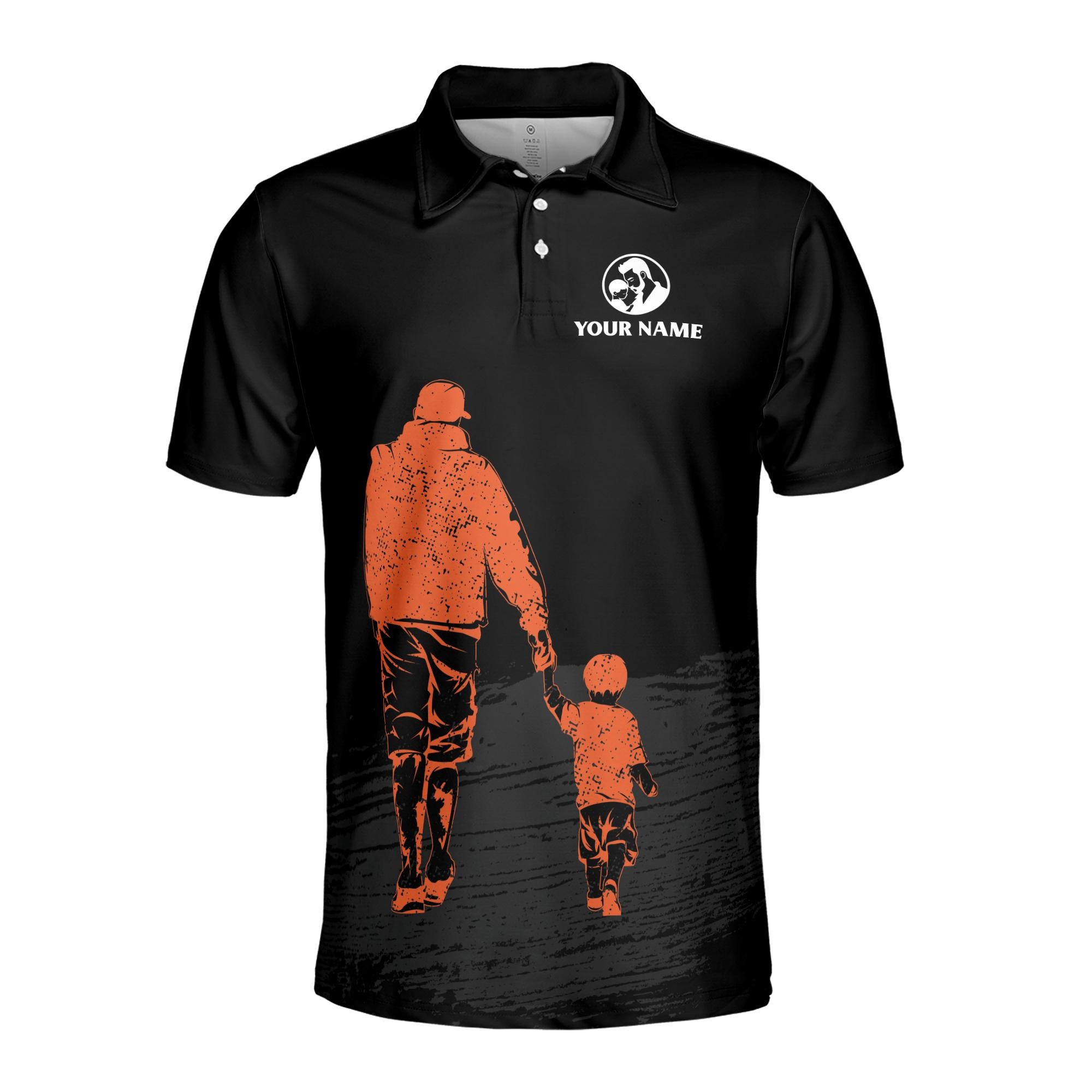 Alternative view of Personalizedize Name Dad Mustache Man Myth Legend Black 3D Men's Polo Shirt