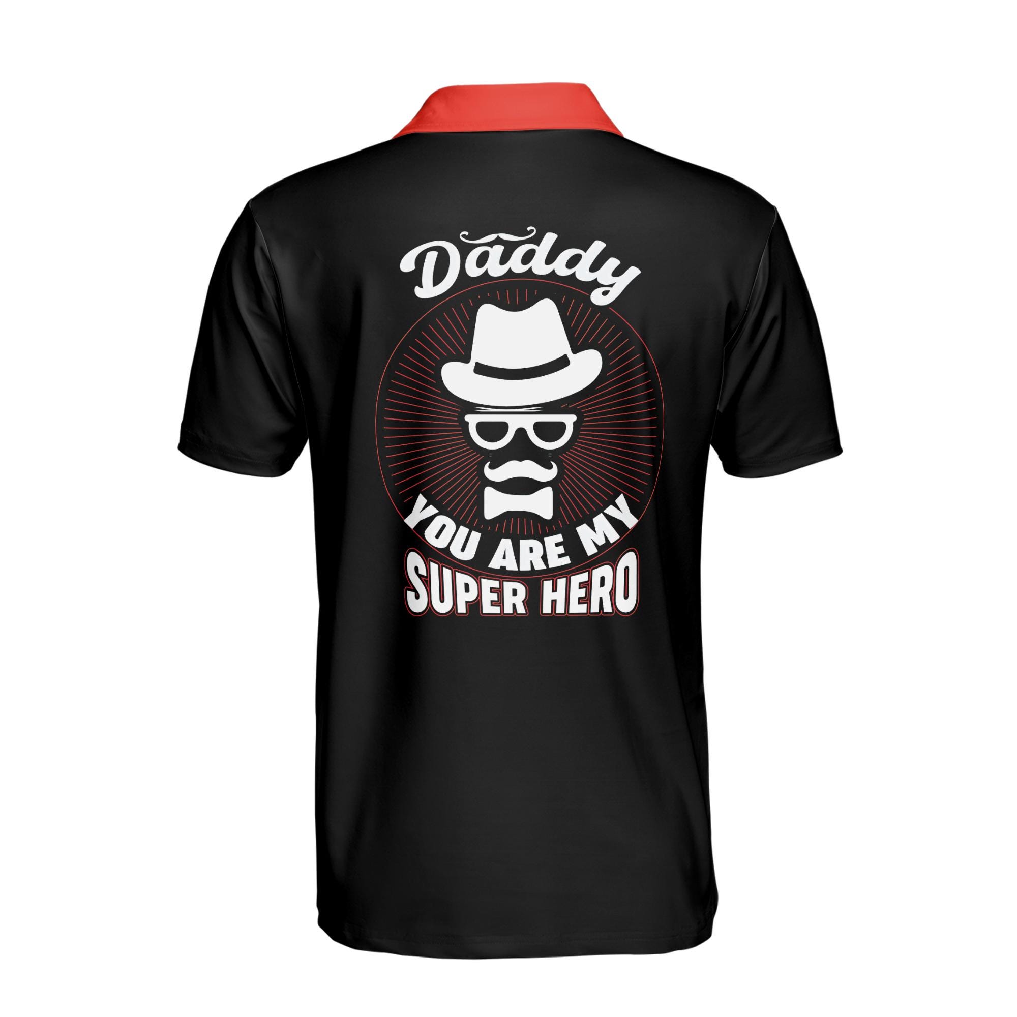 Personalizedize Name Dad My Superhero Black 3D Men's Polo Shirt - Image 3