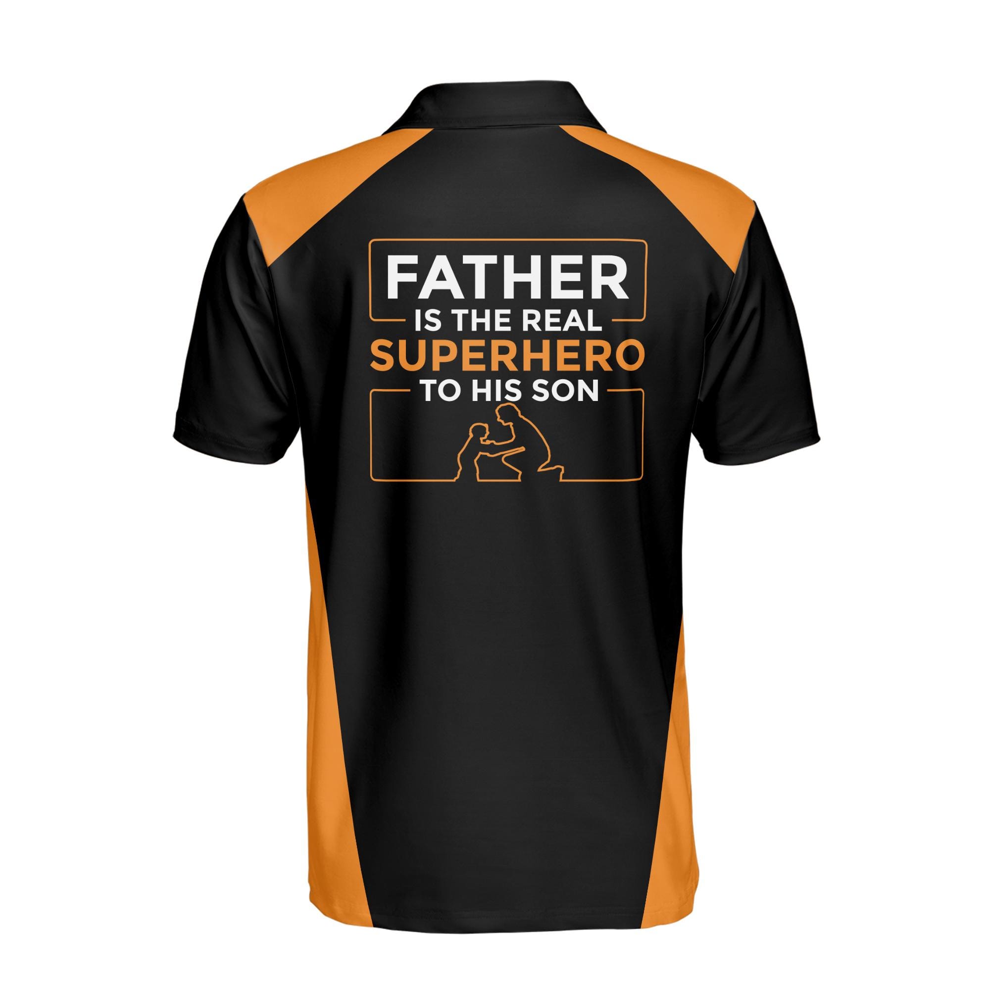 Personalizedize Name Dad The Real Superhero Black 3D Men's Polo Shirt - Image 3