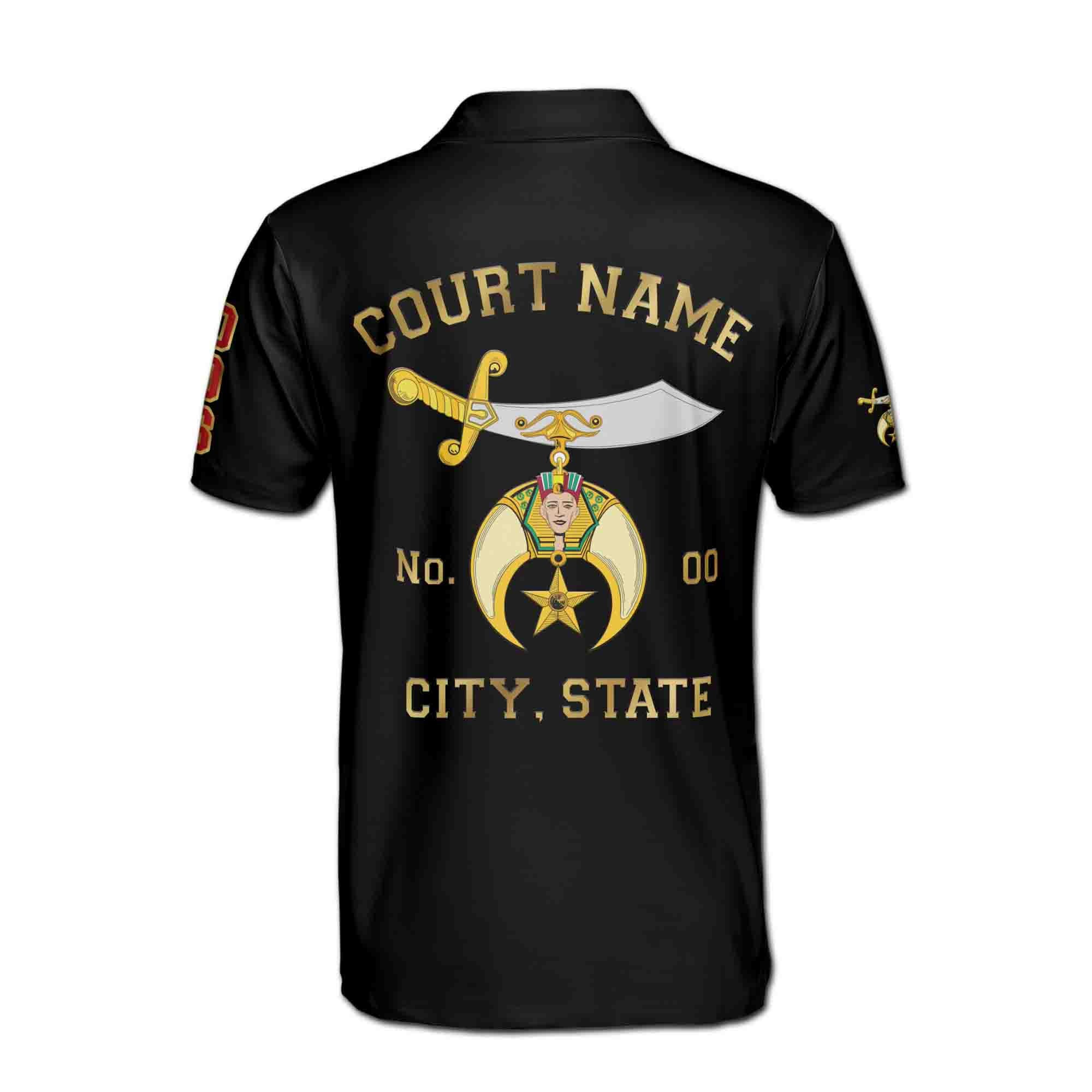 Personalizedize Name DOS Daughter of Sphinx Shriners Symbol Men's Polo Shirt - Image 3