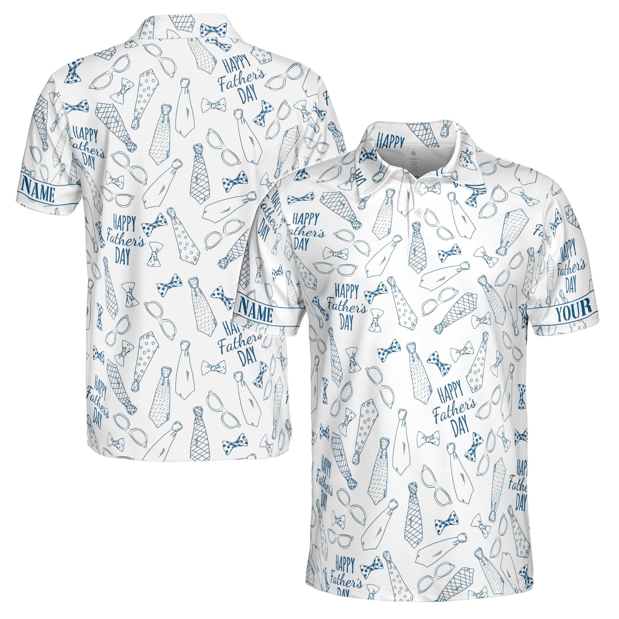 Personalizedize Name Father Accessories Quote White 3D Men's Polo Shirt