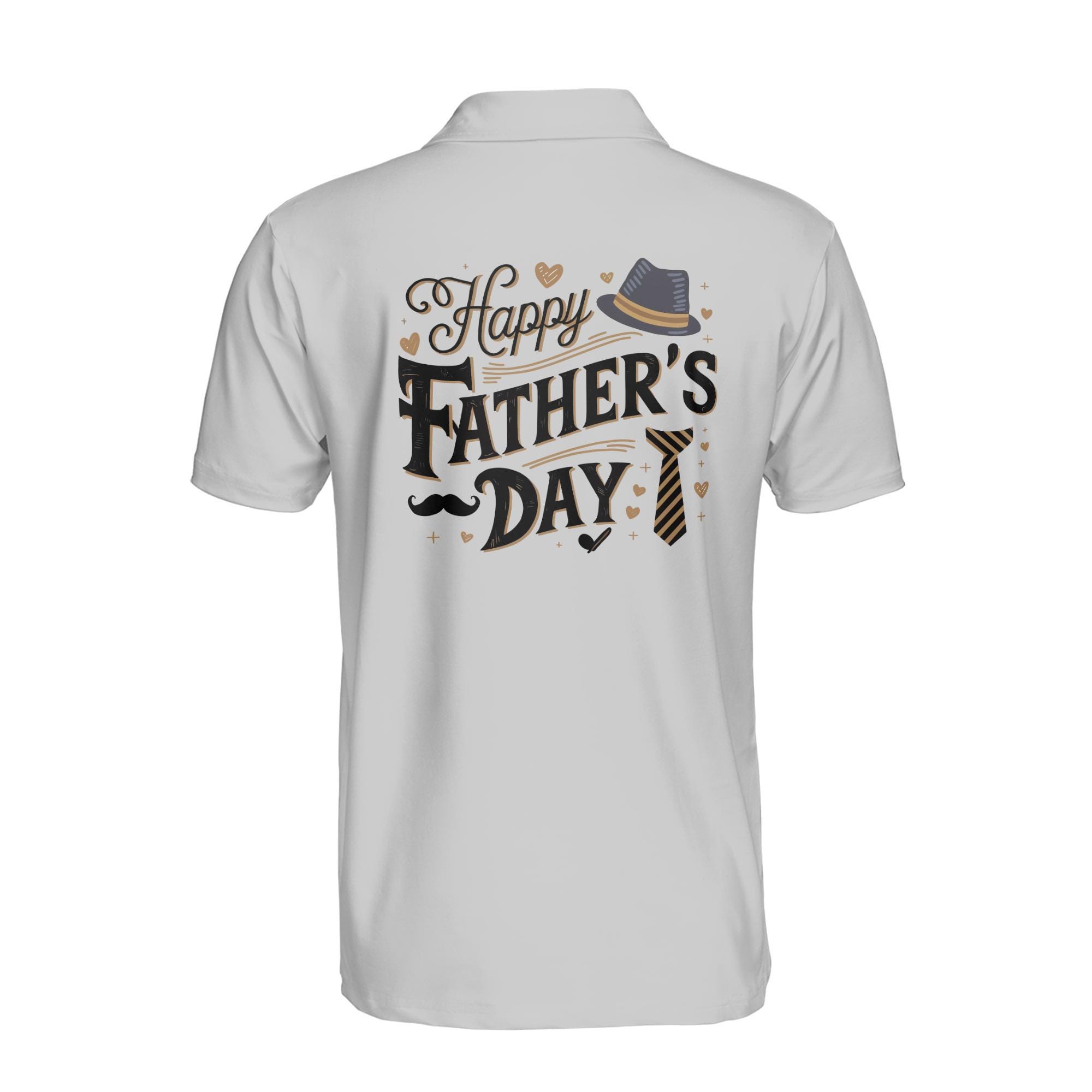 Alternative view of Personalizedize Name Happy Dad Accessories White 3D Men's Polo Shirt