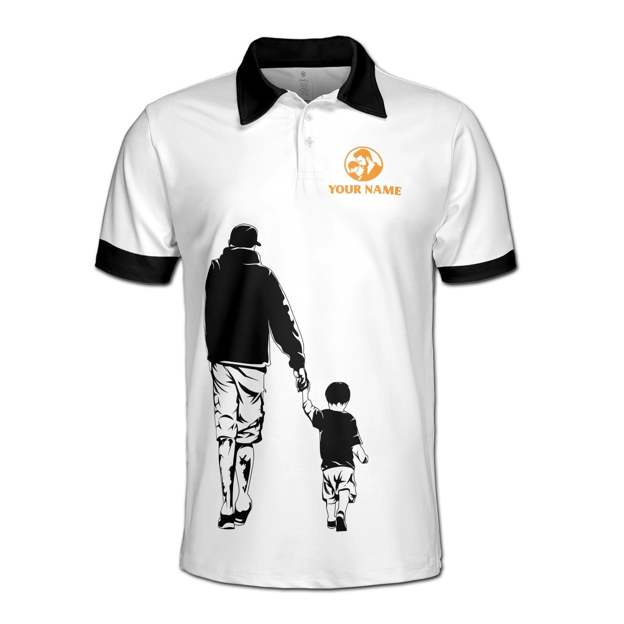 Alternative view of Personalizedize Name Hero I Call Him Dad White 3D Men's Polo Shirt