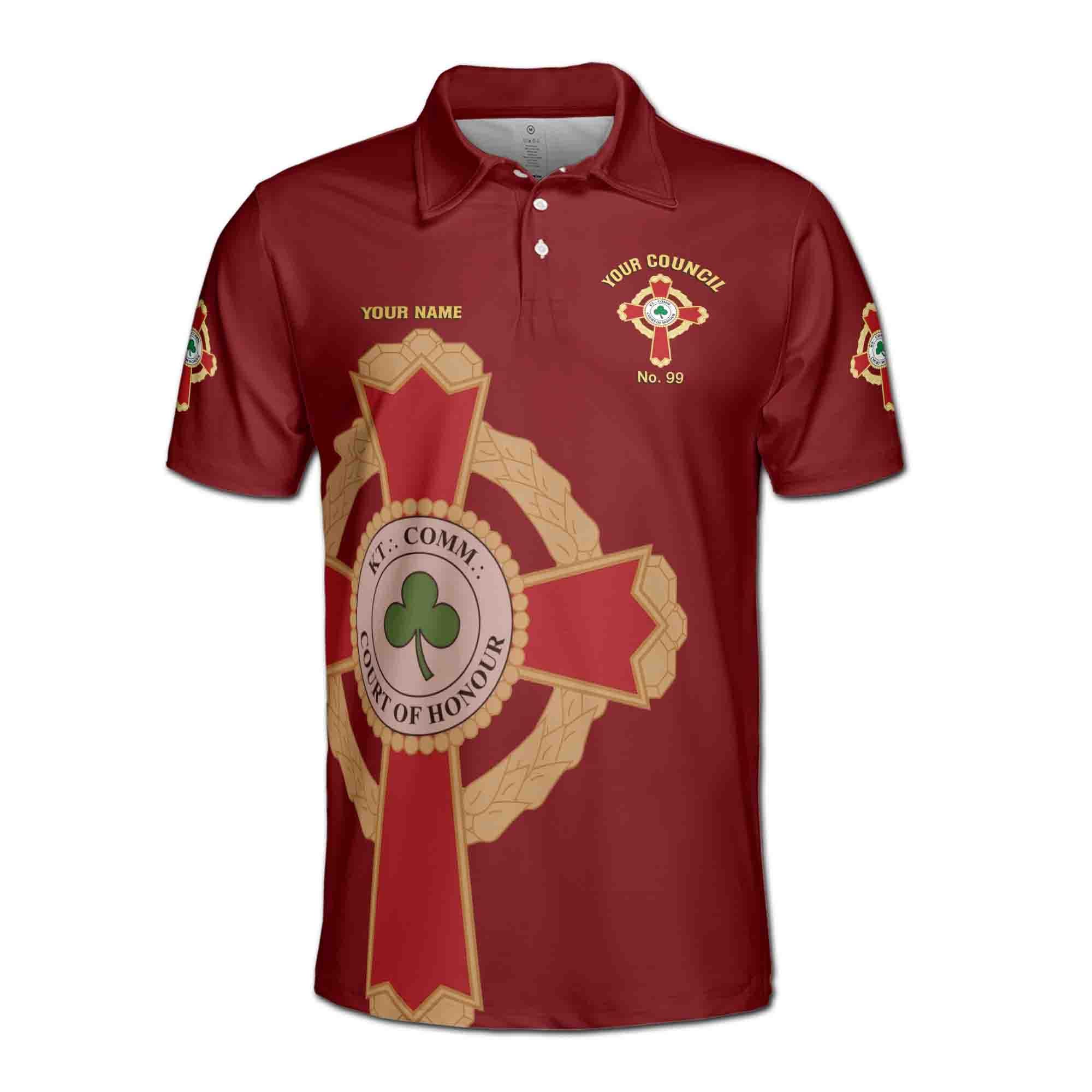 Alternative view of Personalizedize Name Knight Commander Court of Honor Men's Polo Shirt