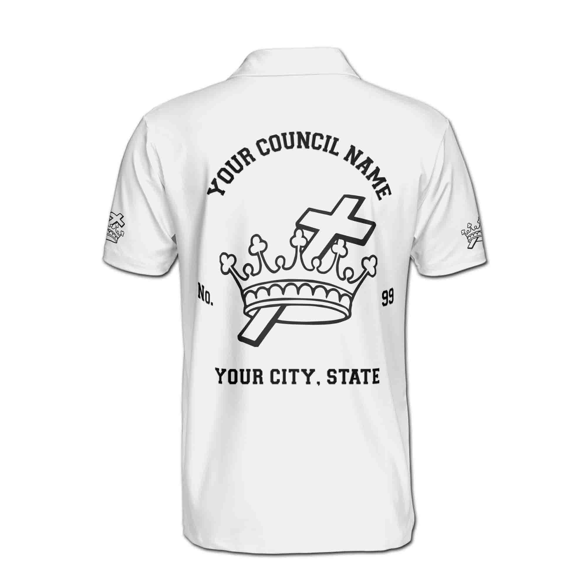 Personalizedize Name Knight Templar Freemason White 3D Polo Shirt - Image 3