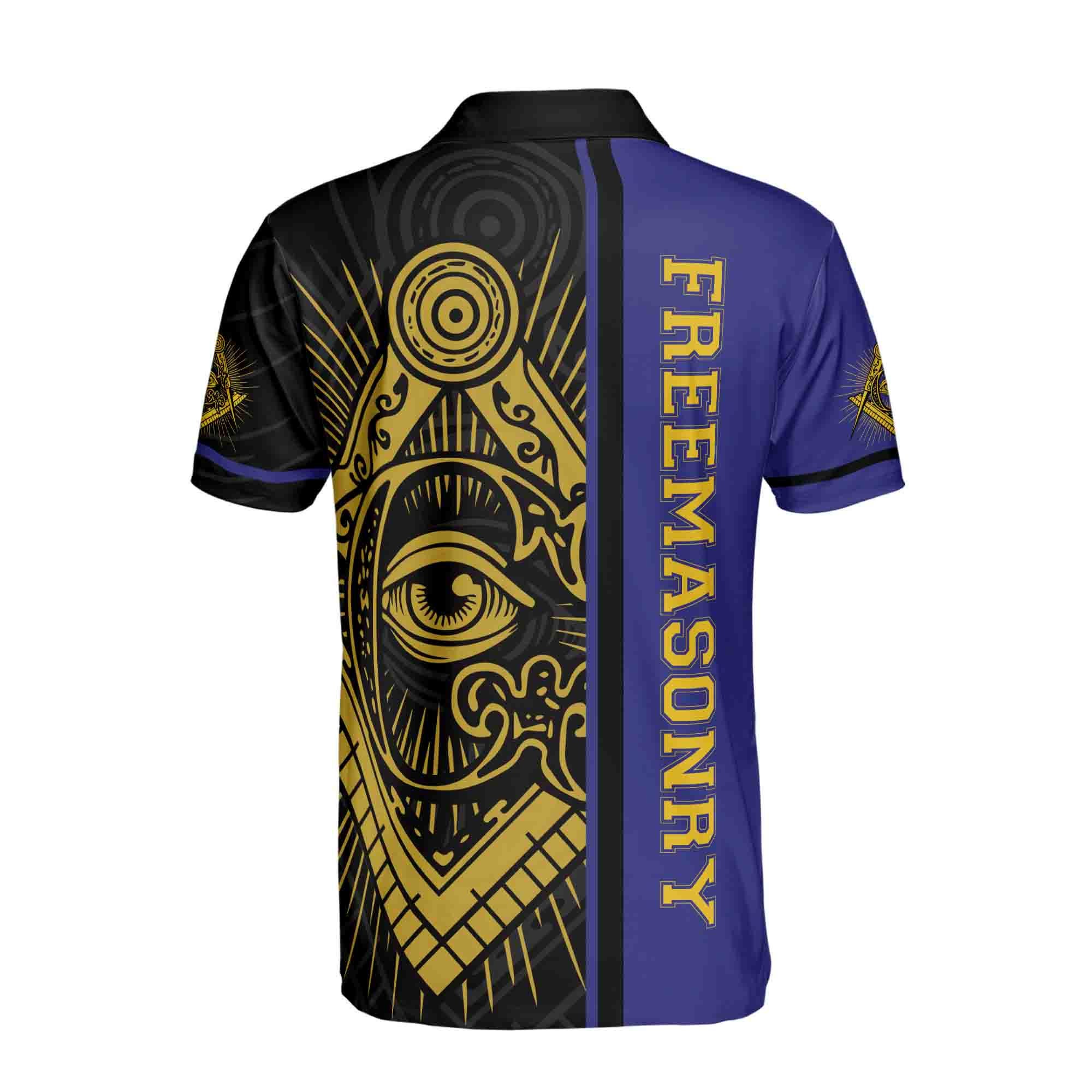 Personalizedize Name Lodge Name Masonic Freemasonry Emblem Men's Polo Shirt - Image 3