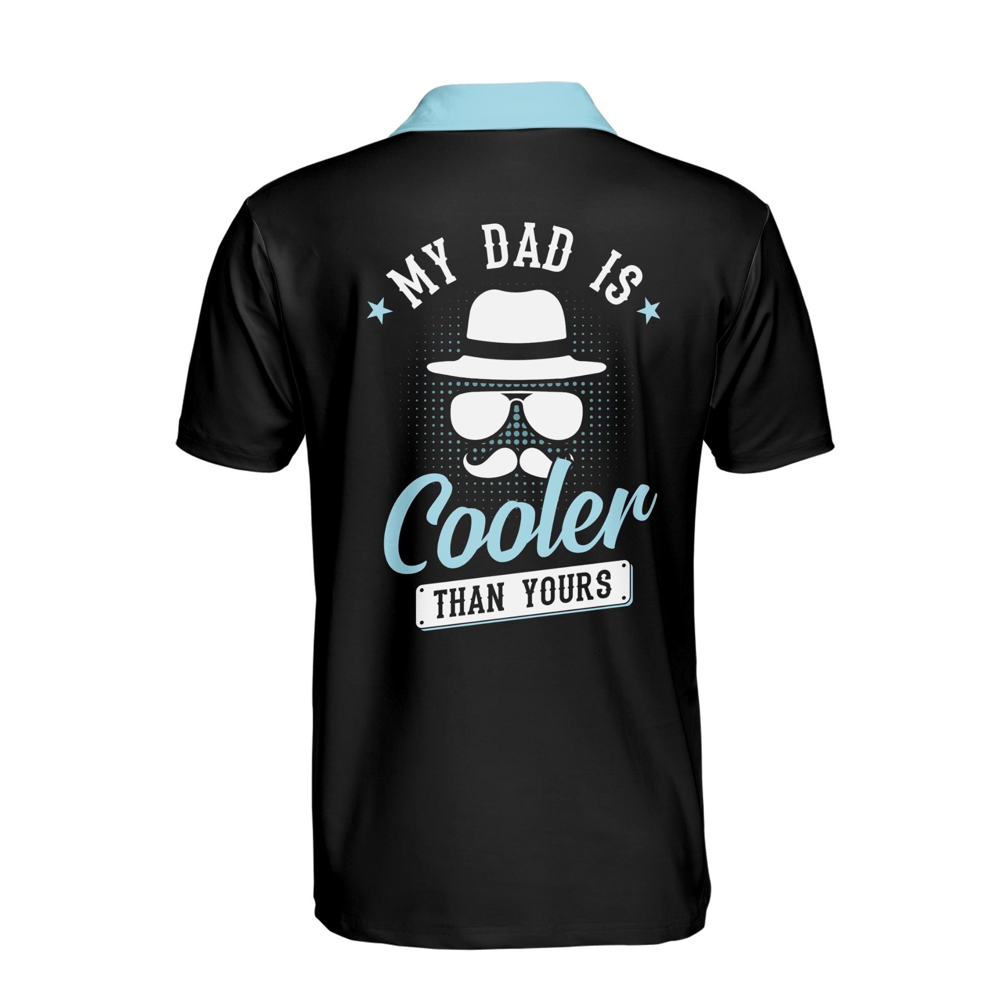 Personalizedize Name My Dad Is Cooler Than Yours Black 3D Men's Polo Shirt - Image 3