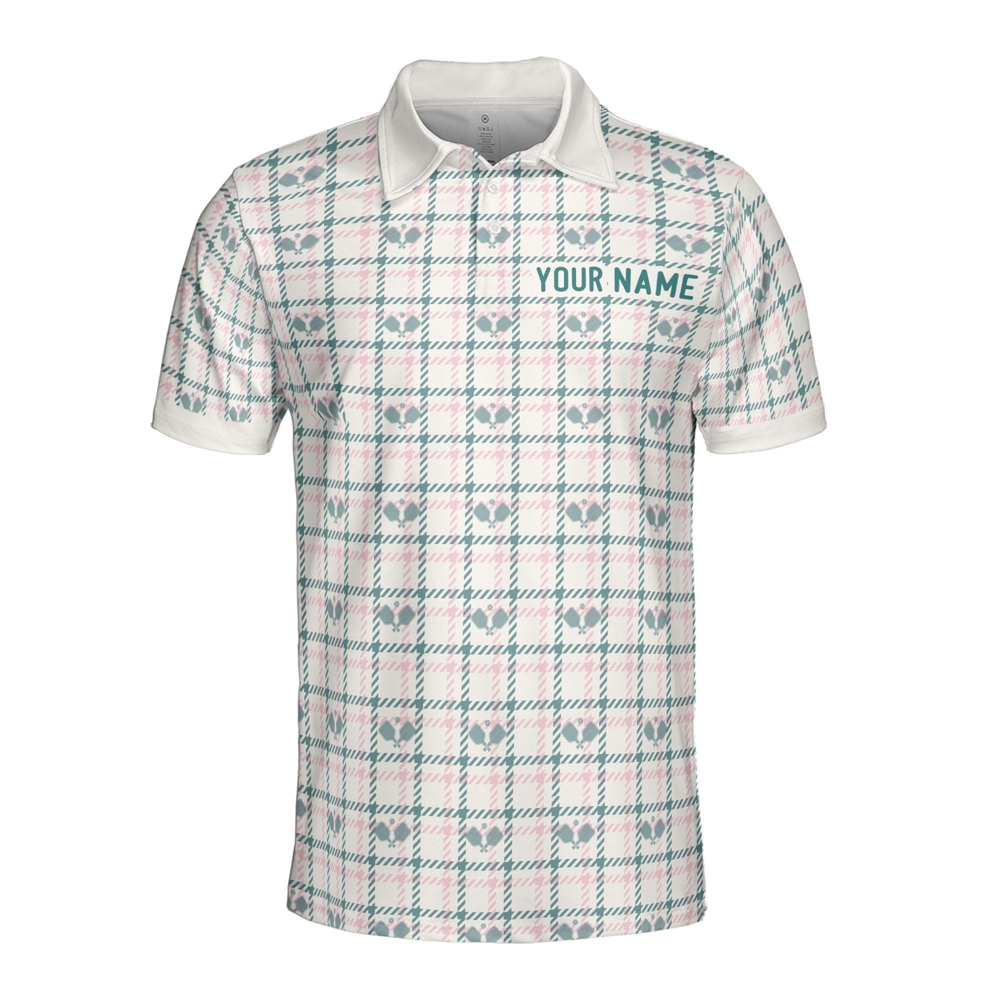 Alternative view of Personalizedize Name Pickleball Paddle Pattern Cream 3D Men's Polo Shirt