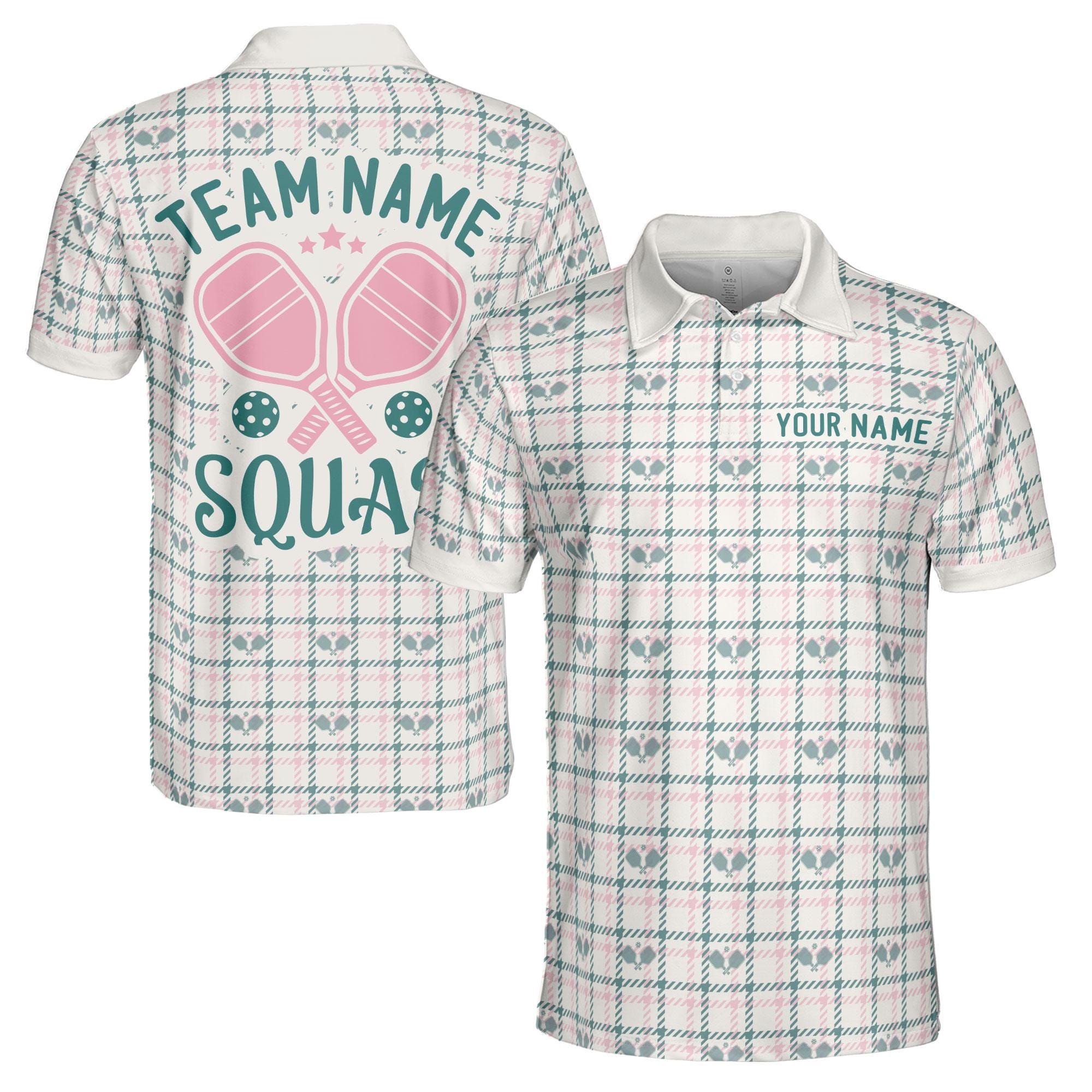 Personalizedize Name Pickleball Paddle Pattern Cream 3D Men's Polo Shirt