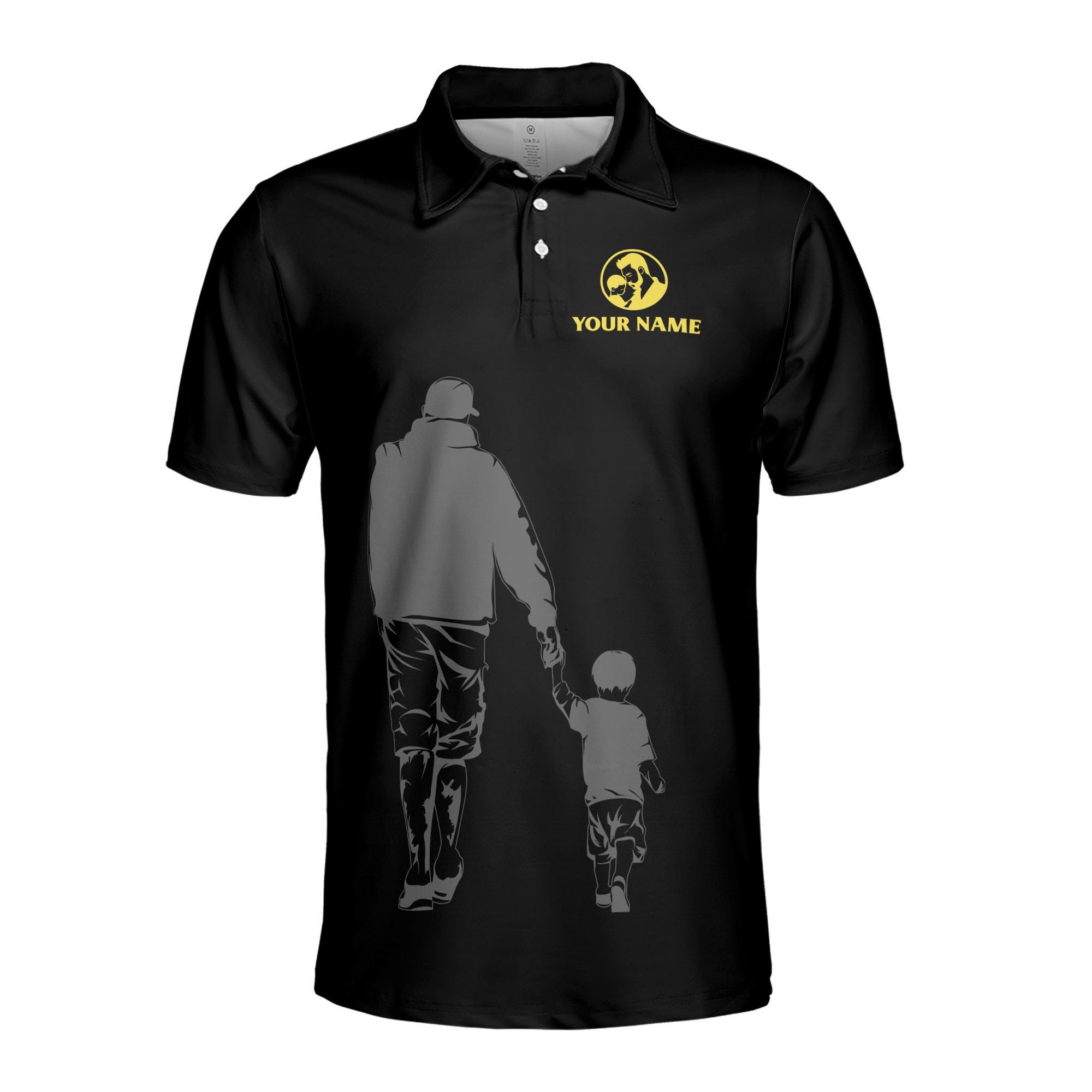 Alternative view of Personalizedize Name Thanks For Being Better Dad Black 3D Men's Polo Shirt