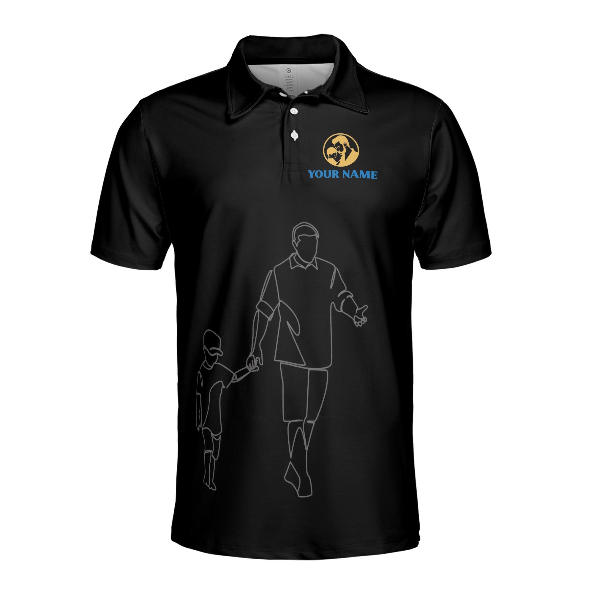 Alternative view of Personalizedize Name World's Best Dad Black 3D Men's Polo Shirt