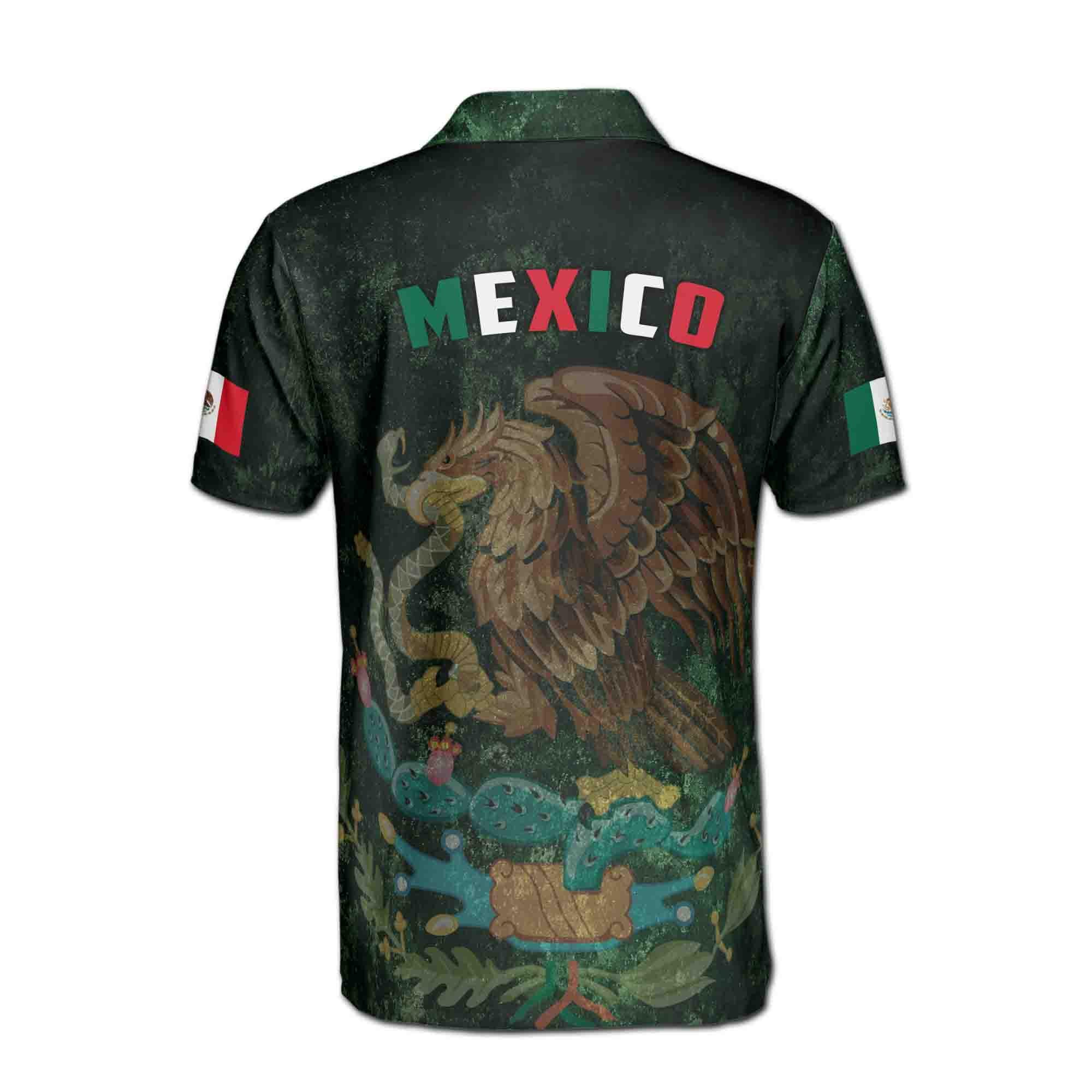 Personalizedize Patriotic Mexico Coat Of Arms Men's Polo Shirt - Image 3