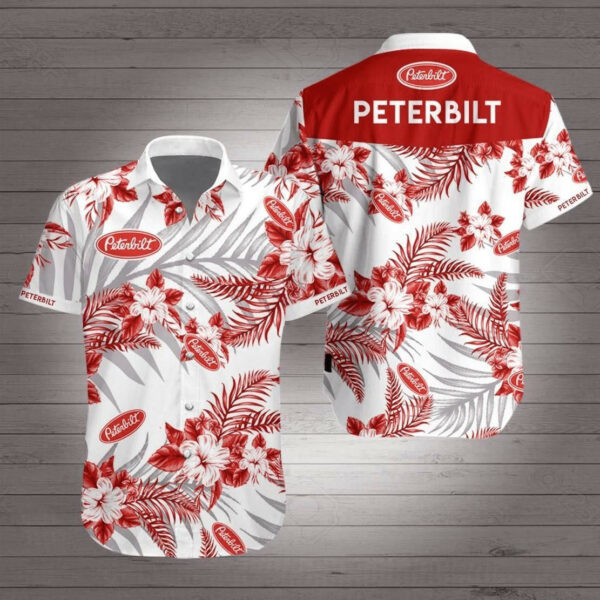 Peterbilt Car Tropical Flower Hawaiian Shirt Tropical Aloha Button Up