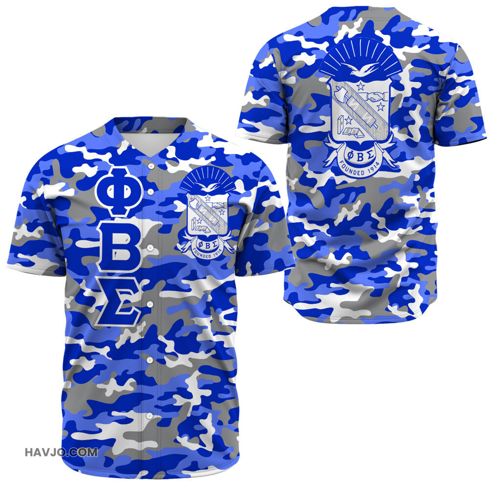 Phi Beta Sigma Signature Camouflage Baseball Jersey
