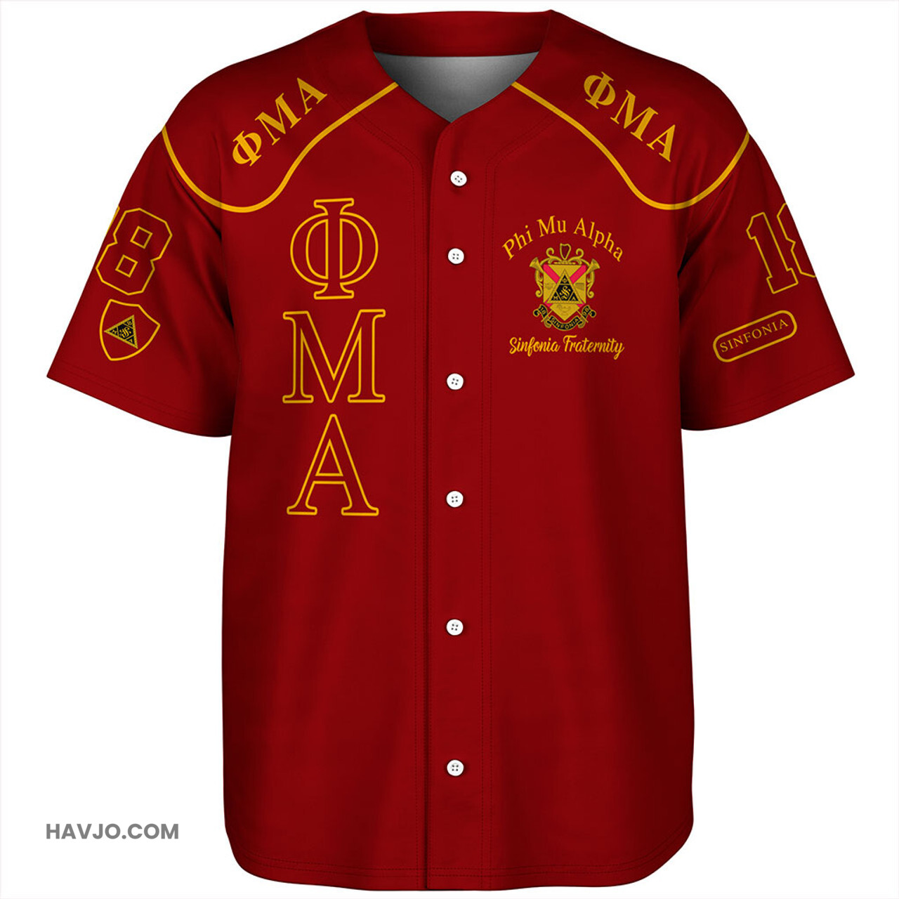 Phi Mu Alpha Sinfonia Custom Chapter Color Baseball Jersey