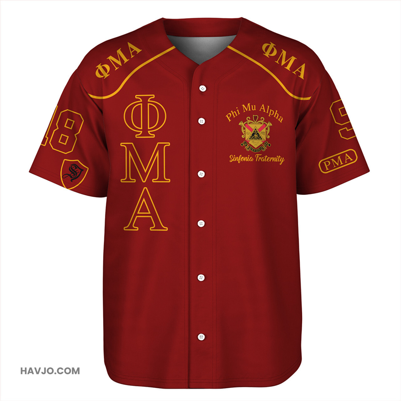 Phi Mu Alpha Sinfonia Fraternity Color Baseball Jersey