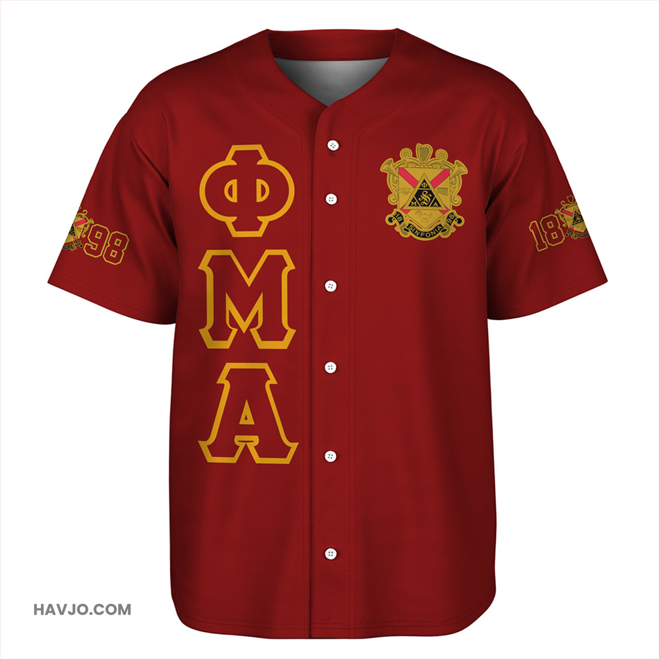 Phi Mu Alpha Sinfonia Letter Color Baseball Jersey