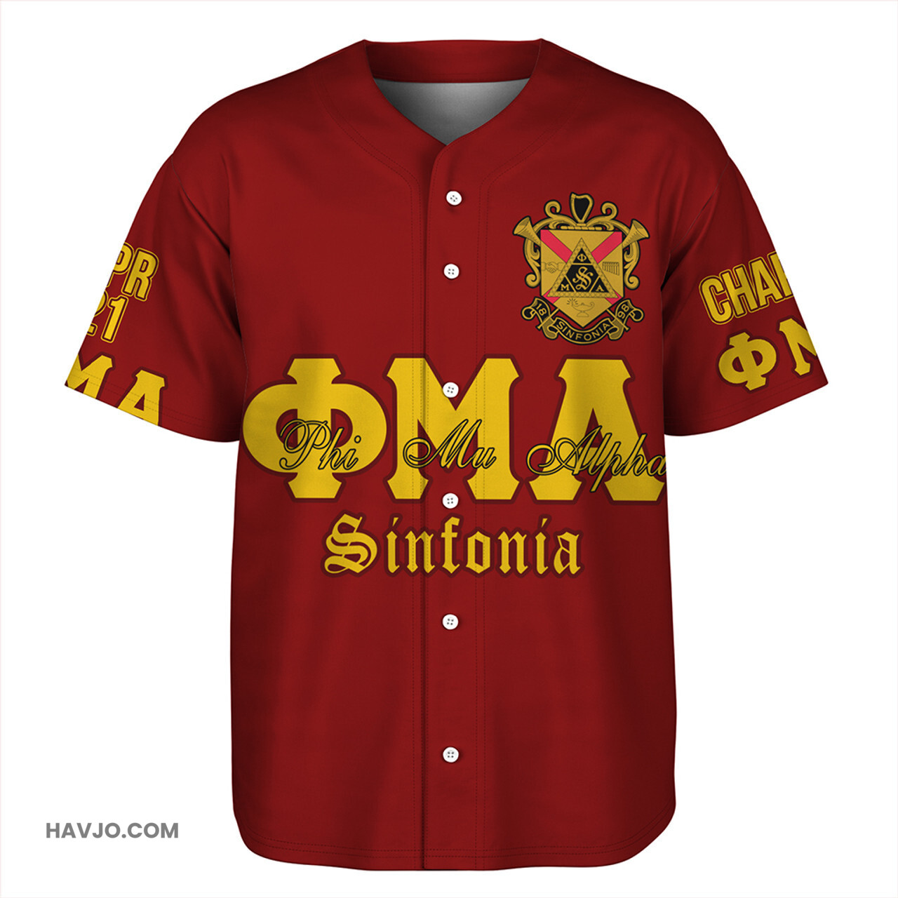 Phi Mu Alpha Sinfonia Sinfonia Greek Style Baseball Jersey