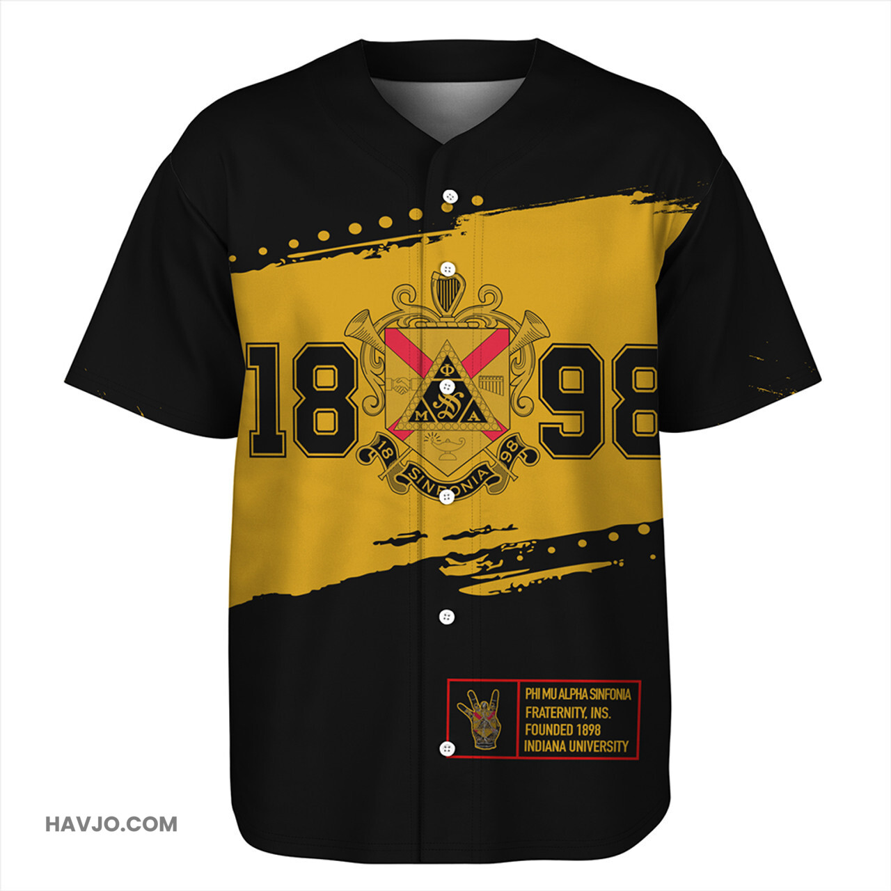 Phi Mu Alpha Sinfonia University Grunge Baseball Jersey