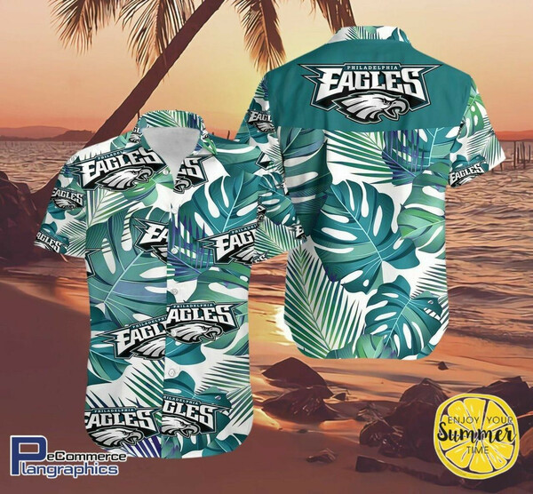 Philadelphia Eagles Aloha Hawaiian Shirt Tropical Aloha Button Up