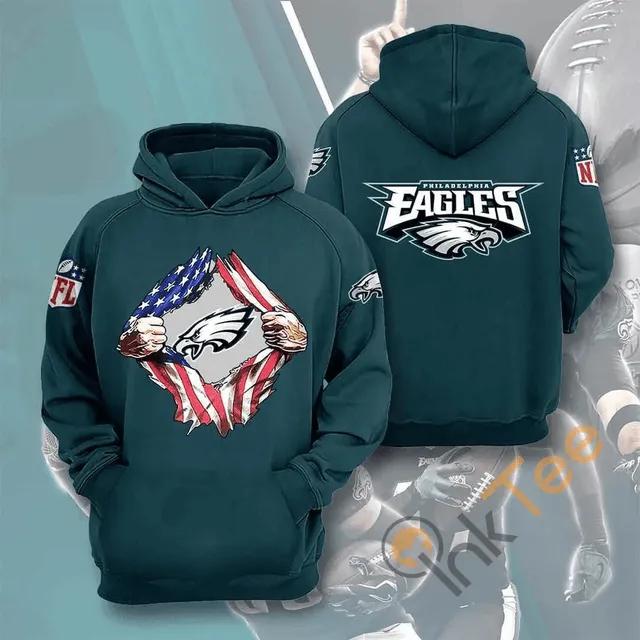 Philadelphia Eagles American Blood Inside Me Heart NFL 3D All Over Print Hoodie