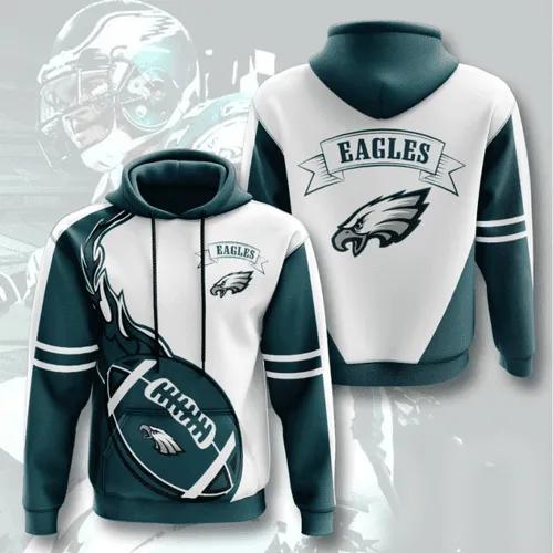 Philadelphia Eagles Fire Ball NFL 3D All Over Print Hoodie
