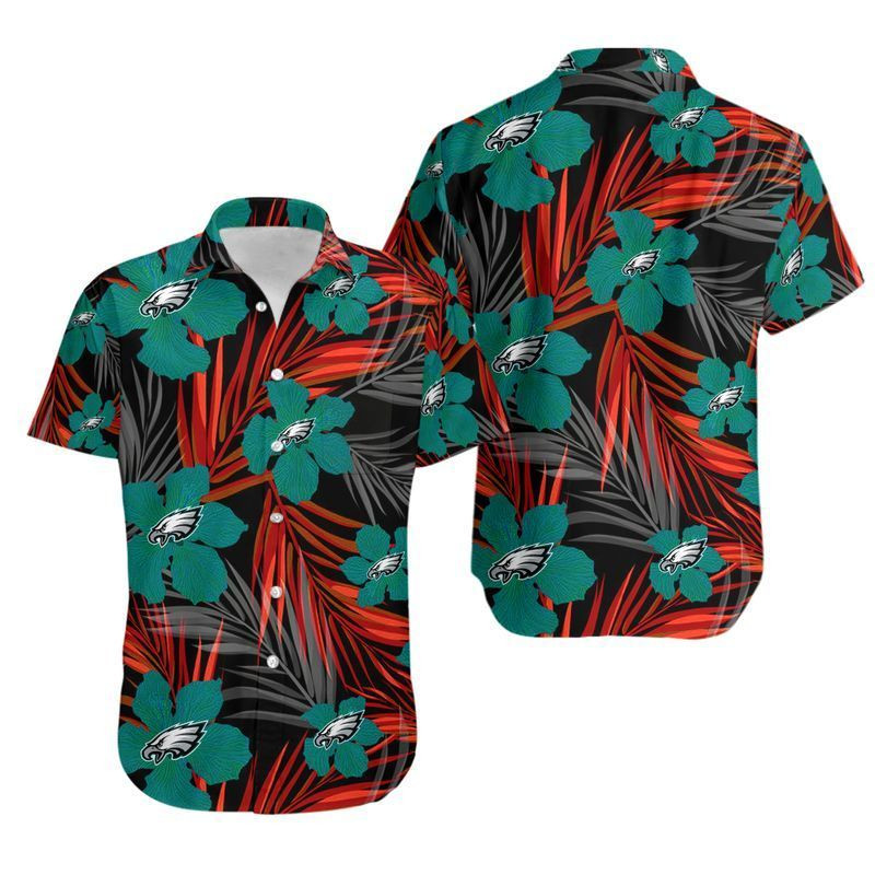 Philadelphia Eagles FlowerHawaiian Shirt Tropical Aloha Button Up