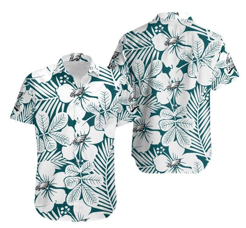 Philadelphia Eagles Flowers1 Hawaiian Shirt Tropical Aloha Button Up