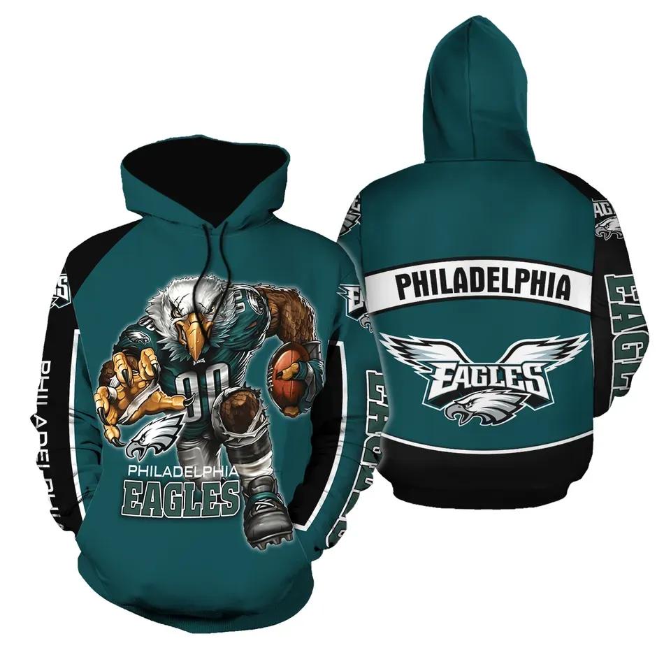 Philadelphia Eagles Football Band 3D LightweightNFL 3D All Over Print Hoodie