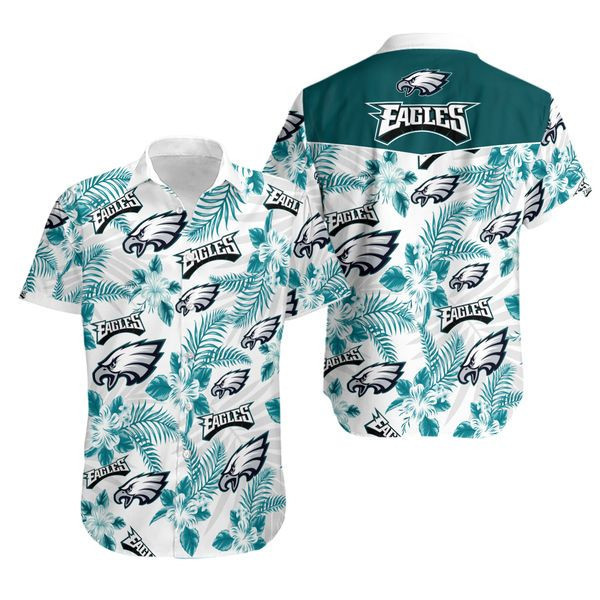 Philadelphia Eagles Football Hws Hawaiian Shirt Tropical Aloha Button Up