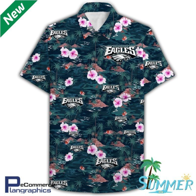 Philadelphia Eagles Football Team 3d Print Hawaiian Shirt Tropical Aloha Button Up