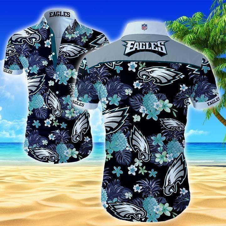 Philadelphia Eagles Funny Hawaiian Shirt Tropical Aloha Button Up