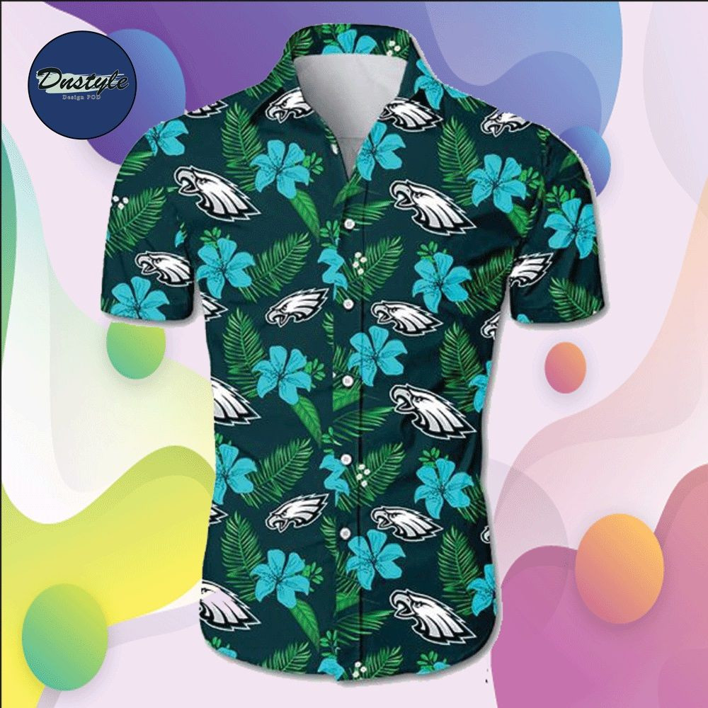 Philadelphia Eagles Hawaiian Shirt Tropical Aloha Button Up