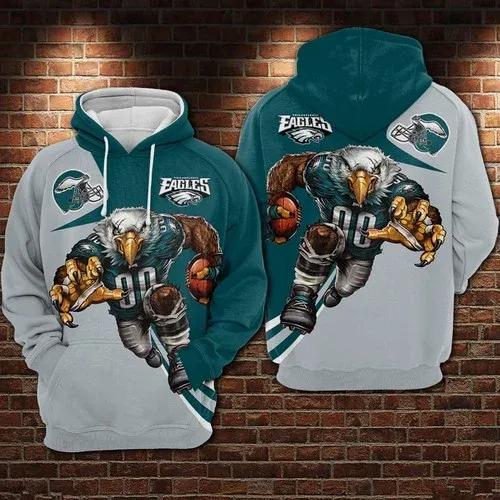 Philadelphia Eagles Mascot NFL 3D All Over Print Hoodie