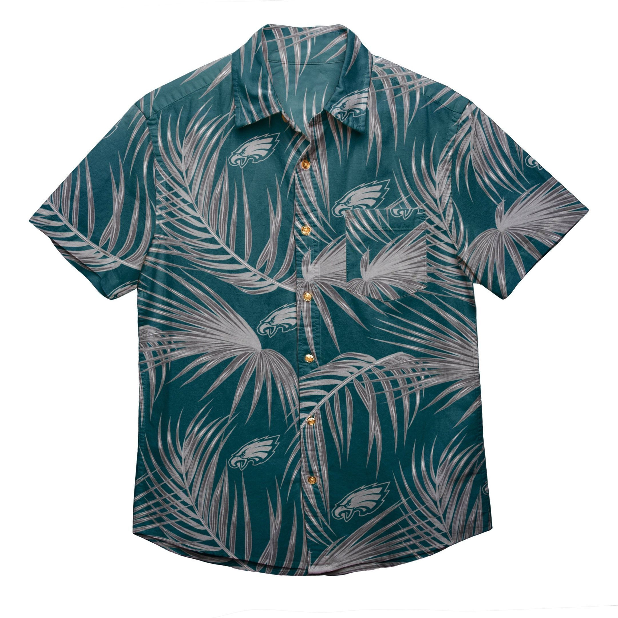 Philadelphia Eagles Nfl Mens Hawaiian Shirt Tropical Aloha Button Up