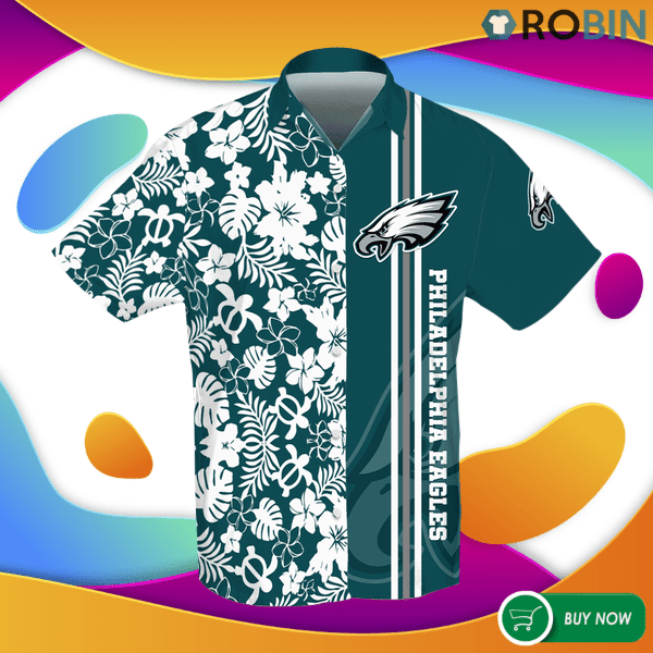 Philadelphia Eagles Up Hawaiian Shirt Tropical Aloha Button Up