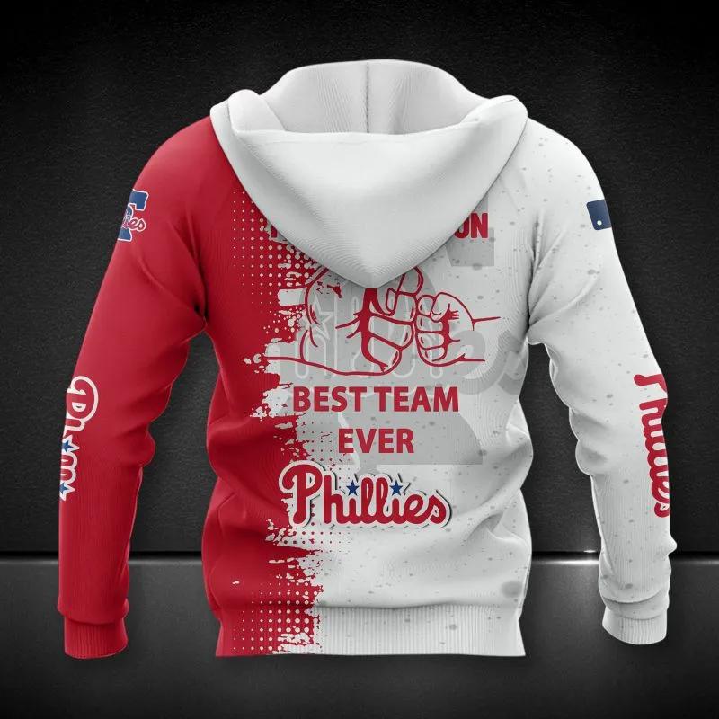Alternative view of Philadelphia Phillies Dad And Son MLB All Over Print Hoodie
