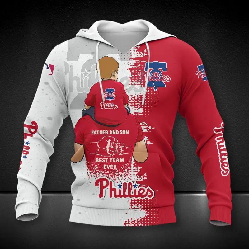 Philadelphia Phillies Dad And Son MLB All Over Print Hoodie