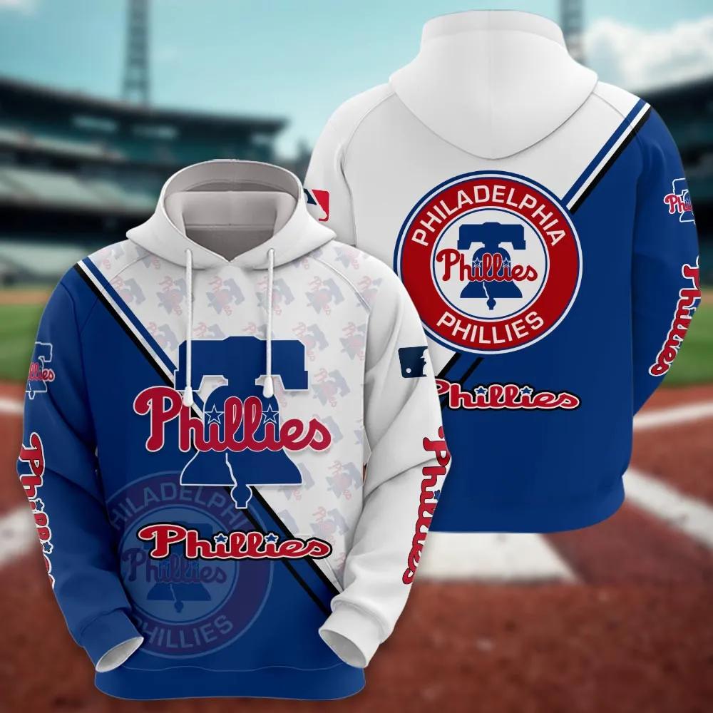Philadelphia Phillies Logo 3D MLB All Over Print Hoodie
