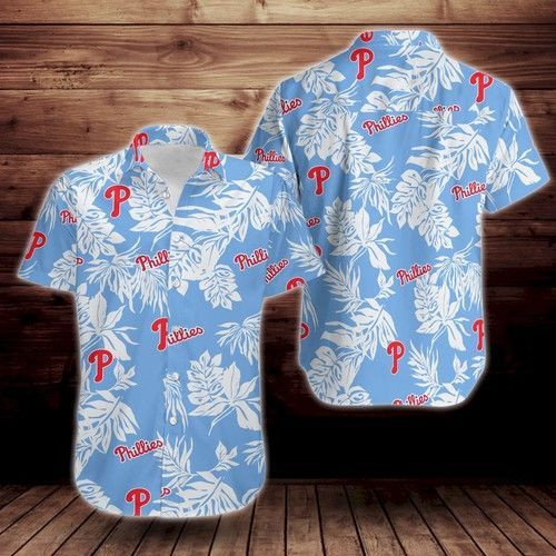 Philadelphia Phillies Tropical Flower Hawaiian Shirt Tropical Aloha Button Up