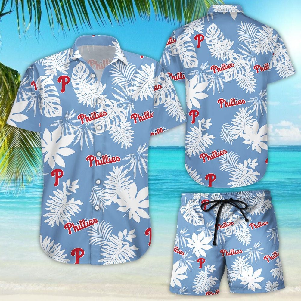 Philadelphia Phillies Tropical Flower Hawaiian Shirt Tropical Aloha Button Up